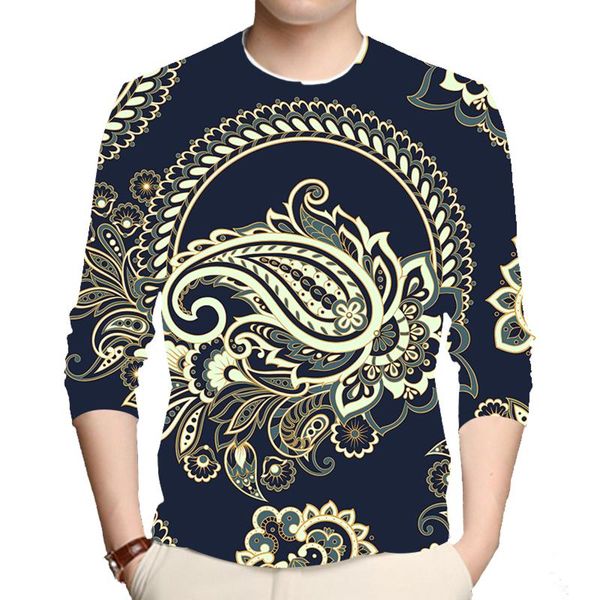 

men's casual shirts bandana design soft autumn o-neck shirt young men chic daily pullover harajuku loose outwear graffiti custom print, White;black