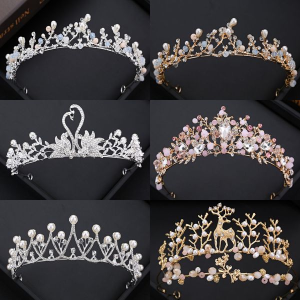 

bride crown wedding headdress korean princess birthday hair accessories wedding accessories queen tiara super fairy, Silver