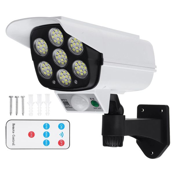 Solar 77 LED Dummy Security Camera como Light Monitor Sensor Wall Lamp Garden ao ar livre