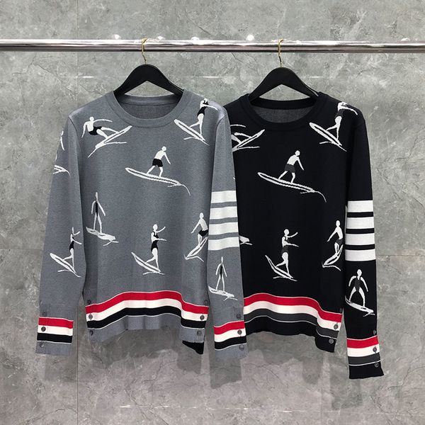 

men's sweaters fashion brand sweaters, oval neck striped cotton wool surfers casual coats in spring autumn of 2021, White;black