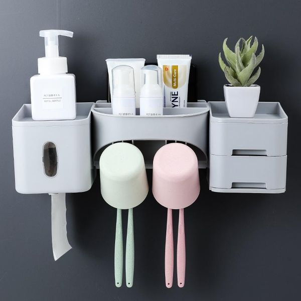 

bath accessory set bathroom sets bamboo fiber wall hanging toothbrush holder storage box with drawer tissue