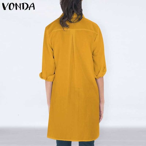 

women's blouses & shirts blouses lapel neck vintage solid and vonda plus size women'tunic bohemian blusas femme 19t6, White