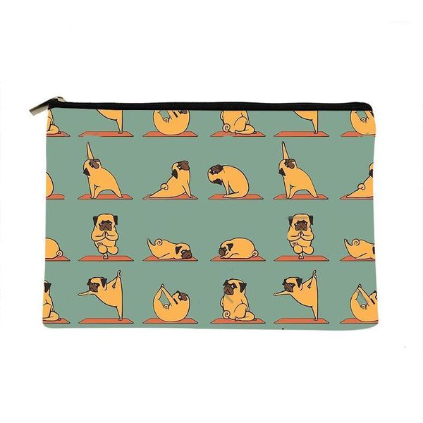 

cosmetic bags & cases women pug dog yoga printed make up bag fashion cosmetics organizer for travel colorful storage lady1