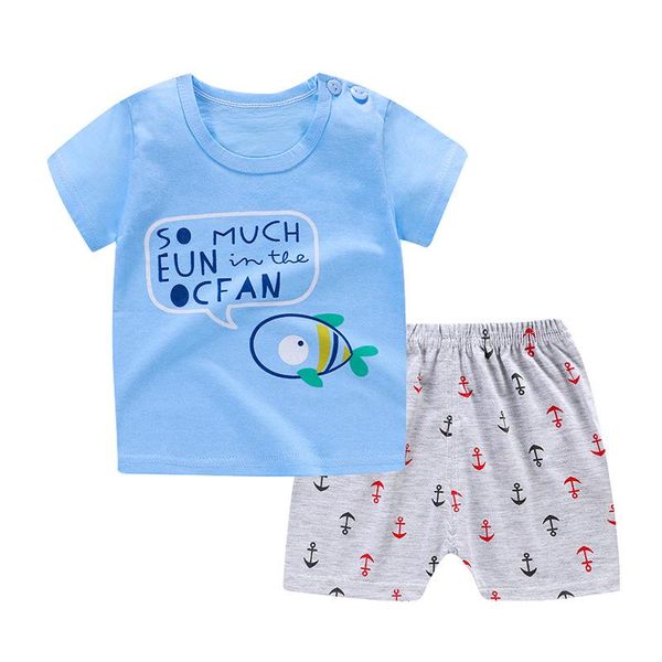 

clothing sets zwf1134 boys fashion summer short-sleeved shorts two pieces suit casual sport kids clothes sweatsuit for, White