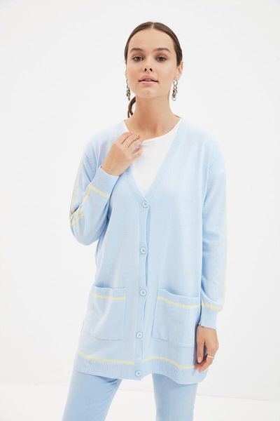 

women's jackets trendyol v collar knitwear tctaw22th0073, Black;brown