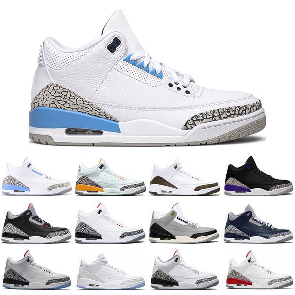 

wholesale jumpman 3s mens basketball shoes racer blue cool grey court purple varsity royal hall of fame laser orange fire red throw line tra