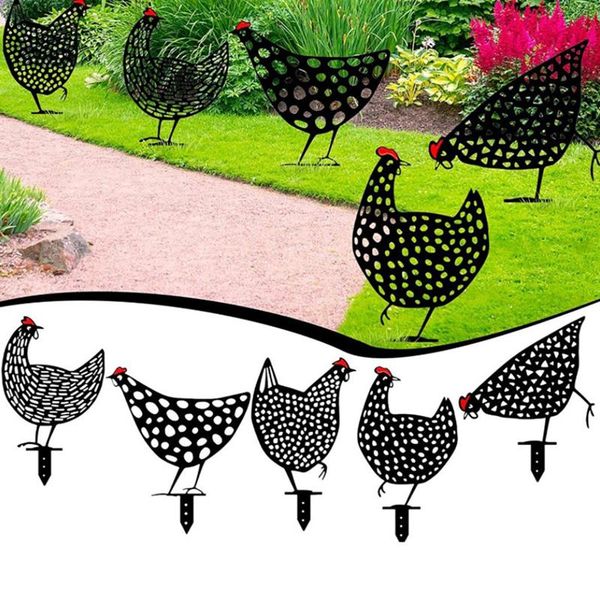 

garden decorations 5pcs easter chicken plasctic hen for gardening ornaments yard acrylic art