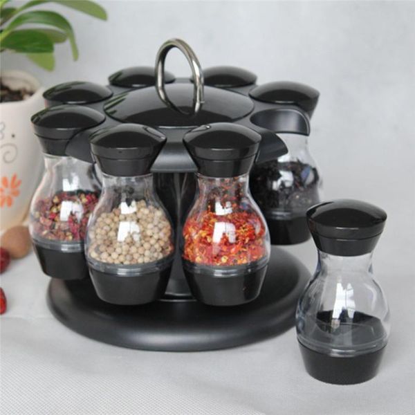 

kitchen storage & organization rotating spice seasoning rack stand holder pepper salt shakers organizer shelf condiment sprays box