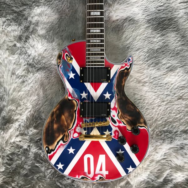 

04 flag electric guitar mahogany neck mahogany wood body vintage guitar