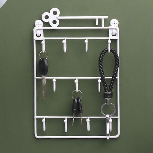 

hooks & rails creative 3-layer iron key storage hook practical household wall rack home decoration without nails