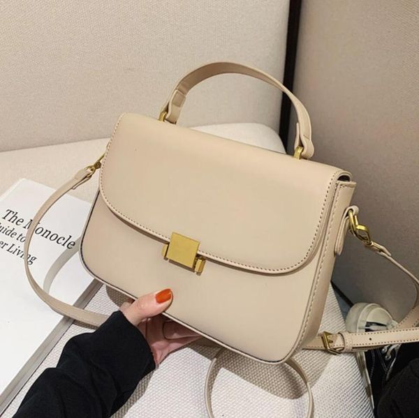

tote vintage square bag 2021 spring high-quality pu leather women's designer handbag solid color shoulder messenger cross body