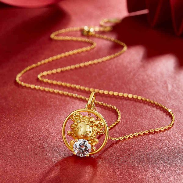 

vintage zodiac necklace sheep pendant valentine's day gift for women 925 sterling silver gold plated fashion jewelry, Black