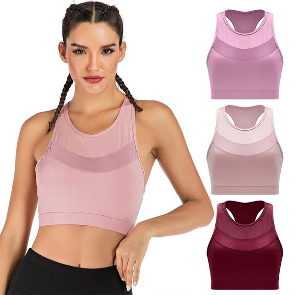 

yoga outfit ladies perspective mesh splice sports underwear breathable sexys