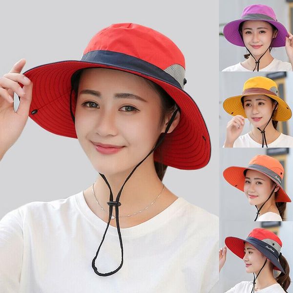 

women plain acrylic hat elegant casual wide brim cap sun protector fisherman accessories hats, Blue;gray
