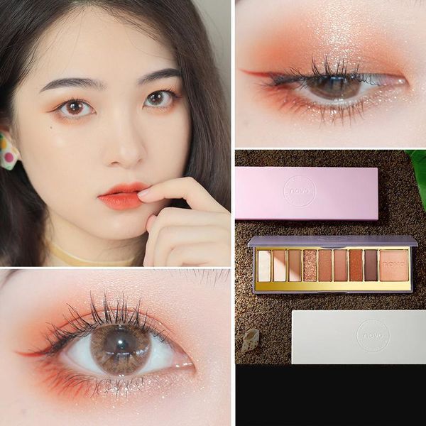 

colors matte eye shadow palette with 6pcs makeup brushes long-lasting fine and silky eyeshadow powder easy to color tslm21