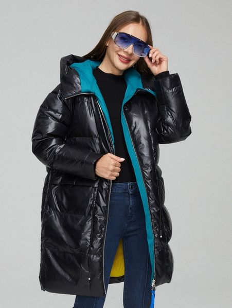 

ziai letter graphic patched detail hooded puffer coat a8at#, Black