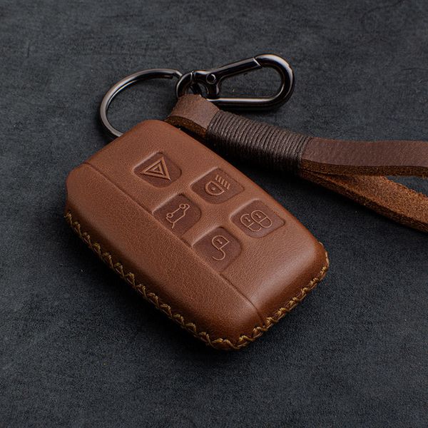 1 PCS Genuine Leather Case Shell Bag FOB para Land Range Rover Evoque Discovery 4 5 botões Capa chave