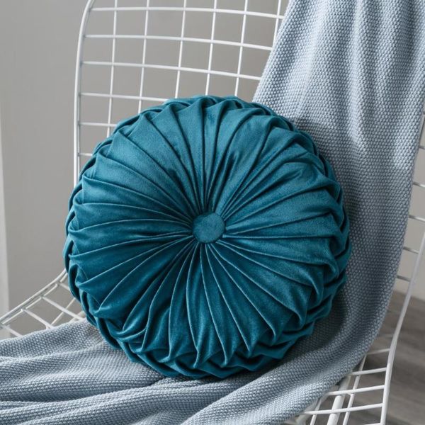 

pillow throw velvet pleated round pumpkin couch cushion floor decorative for home sofa chair bed car