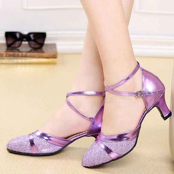 

women's sandals tango latin salsa dancing shoes sequins social dance shoe ladies autumn tacones de baile latino mujer #3, Black