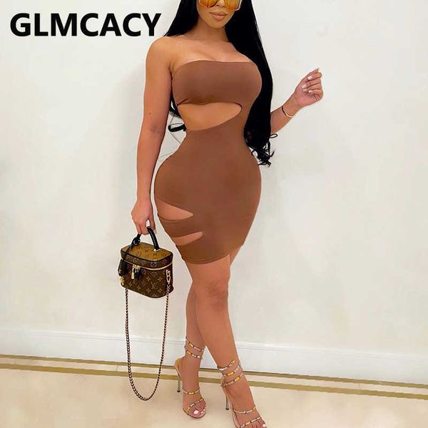 

women strapless hollow out bodycon & club mini dress 210702, Black;gray