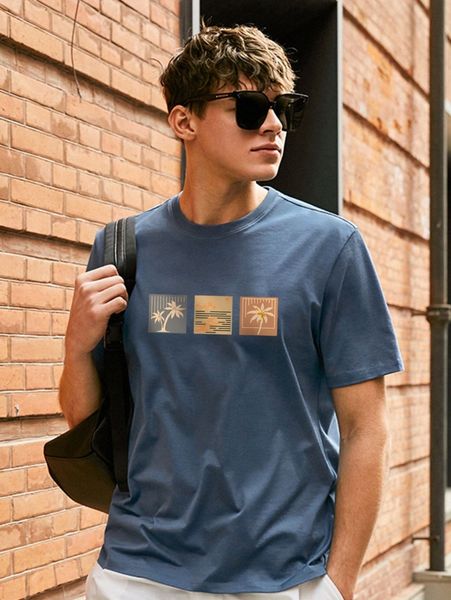 

men palm tree tee 34tz#, White;black