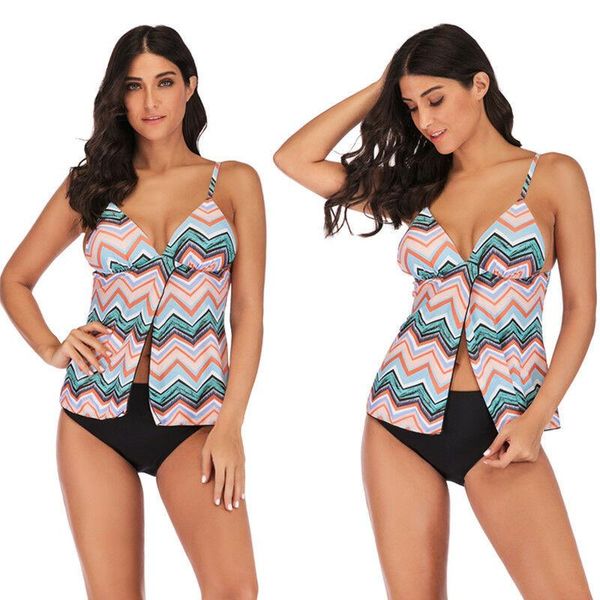 

women's swimwear summer 2 pieces tankini plus size retro high waist bikini set bottom padded bathing maillot de bain, White;black