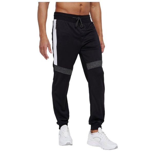 

men's pants mens joggers sweatpants fitness elastic trousers hip hop skinny tracksuit pant men casual sports comfortable, Black