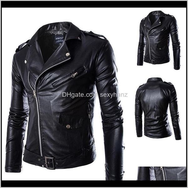 

outerwear coats clothing apparel drop delivery 2021 men spring motorcycle causal vintage leather jacket coat autumn outfit fashion biker poc, Black;brown