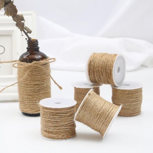 

yarn natural burlap hessian jute twine cord rope string wedding gift packing strings diy scrapbooking florists craft decor, Black;white