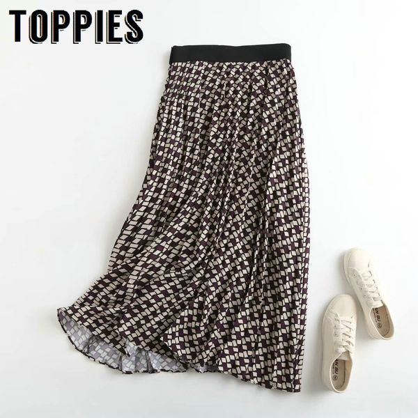 

ies new women jupe geometry print women skirts spring fashion skirt 210412, Black