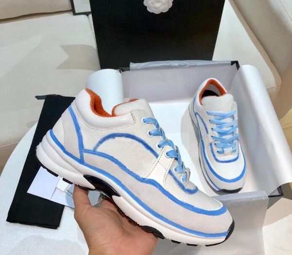 

designer luxury sneakers men women colorful casual shoes party velvet calfskin mixed fiber size 35-45, Black