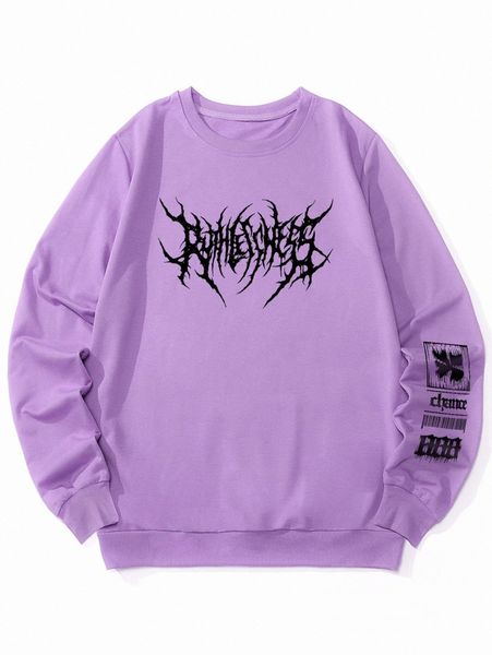 

romwe guys graphic sweatshirt i0qa#, Black