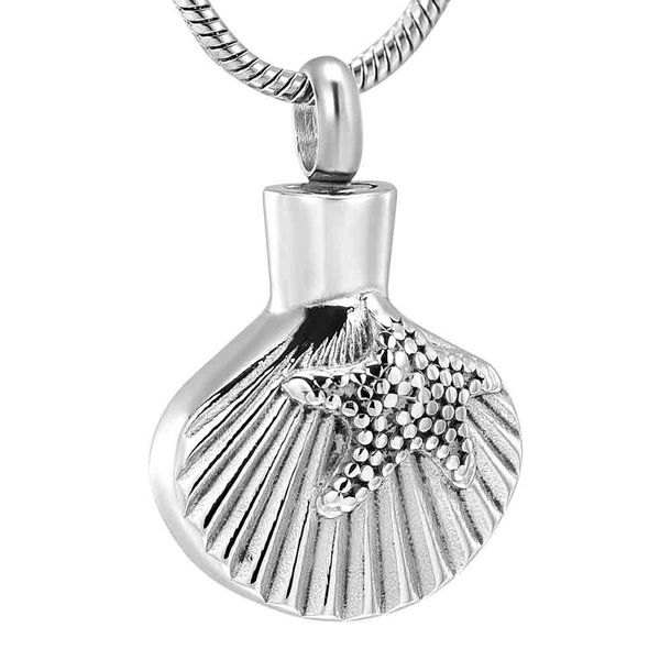 Collana con ciondolo per cremazione di conchiglie di mare alla moda, souvenir di urna di cenere, serie di gioielli per cremazione, per commemorare madre e figlia