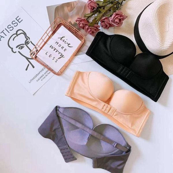 

bras front closure push up bra women detachable strap underwear lingerie for female brassiere seamless plunge bralette abc cup, Red;black