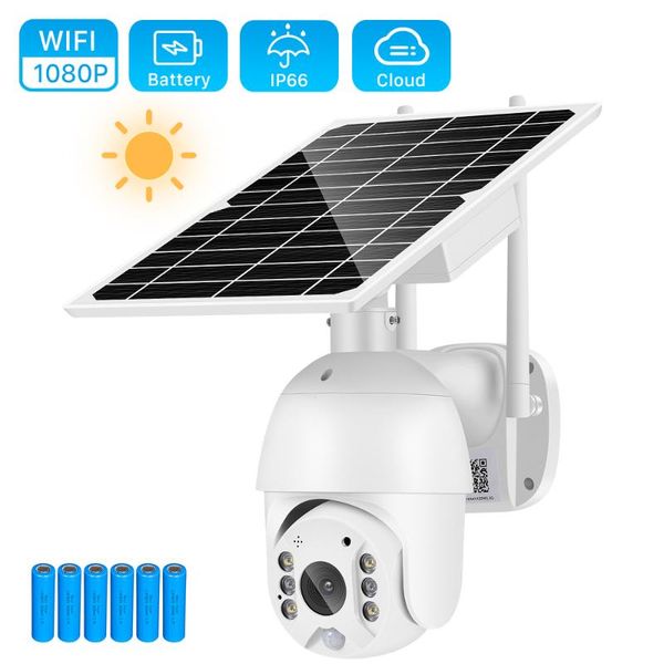 

cameras wifi camera 1080p 8w solar panel ptz outdoor 2mp pir human alarm cctv security with 15000mah battery long standby