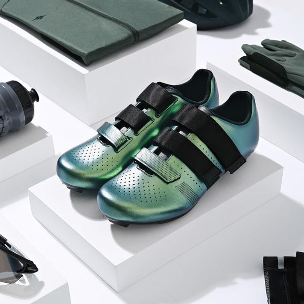 

cycling footwear santic men's shoes women bicycle compatible with spd-sl mountain road bike 3 straps riding eu size, Black