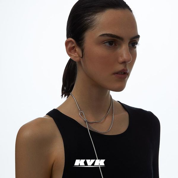 

chains 618 pre-sale kvk necklace tide clavicle chain design sense knot flow simple wind accessories female super fairy, Silver