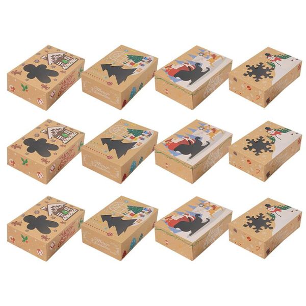 

gift wrap 12pcs biscuit boxes christmas storage packing for xmas