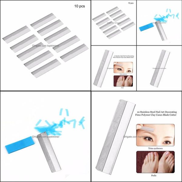 

clippers salon health & beauty10pcs stainless steel art decorating fimo polymer clay canes rods razor blade cutter nail tools wholesale drop