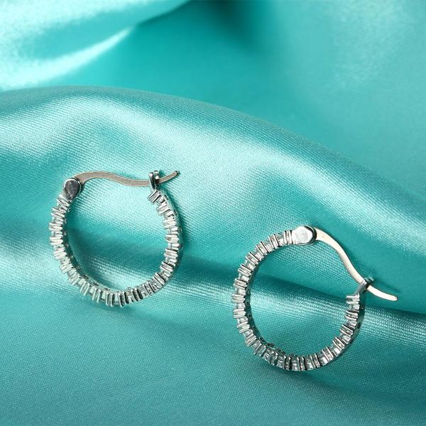 

hoop & huggie small pure titanium earrings for women girls hoops cubic zirconia hypoallergenic ear cuffs white gold plated, Golden;silver