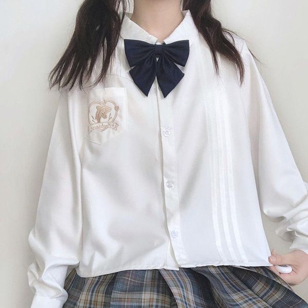 

harajuku kawaii long sleeve white blouses and shirt women fall jk uniform clothes schoolgirl women's & shirts