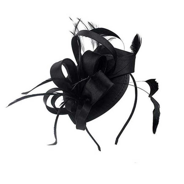 

satin bright face elegant temperament court black private evening hat hemp yarn hairpin headdrs, Golden;silver