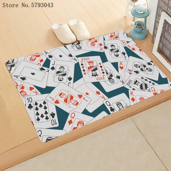 

carpets 3d print poker doormat younger entertainment carpet home textile entrance anti-slip mat for living room door decor