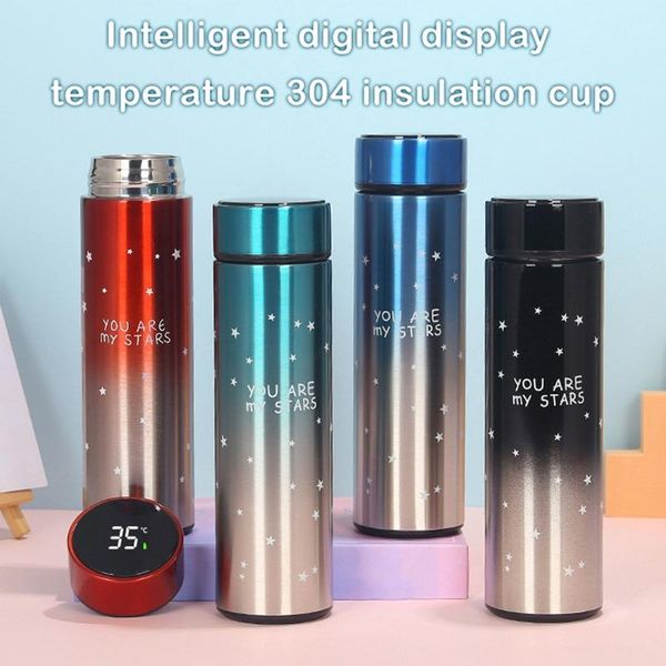 

water bottles 500ml smart thermal mug stainless steel led digital temperature display intelligent vacuum flasks thermoses coffee mugs