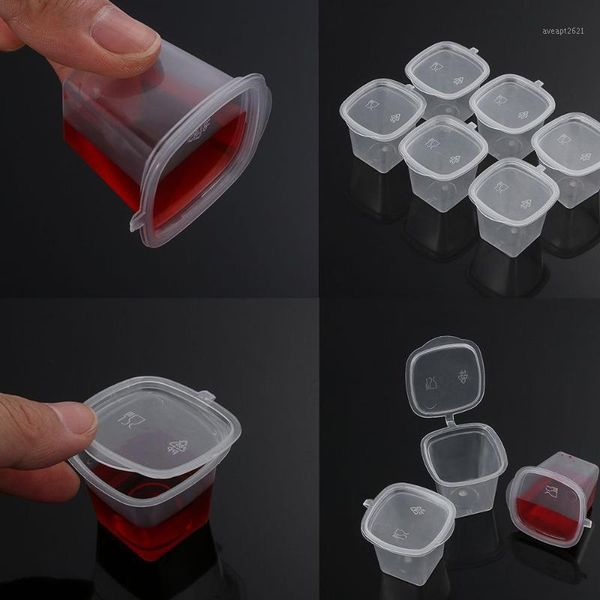 

storage bottles & jars 25pcs disposable plastic takeaway sauce cup containers food box with hinged lids small pigment paint palette reusable