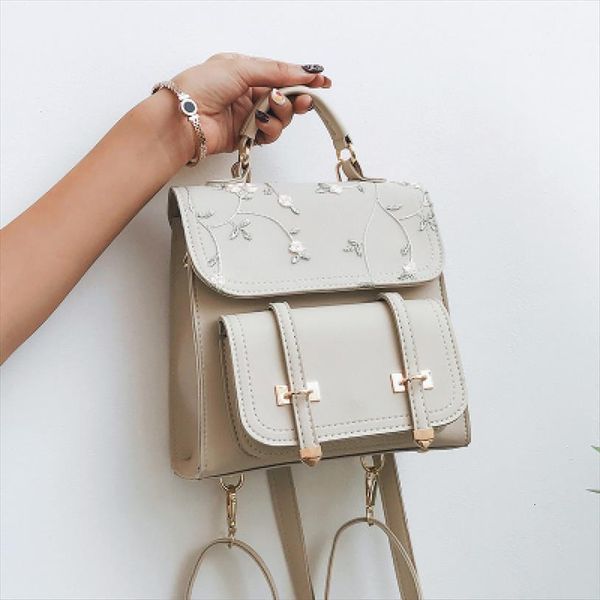 

listing summer small fresh flower embroidery backpack korean student casual mini girl