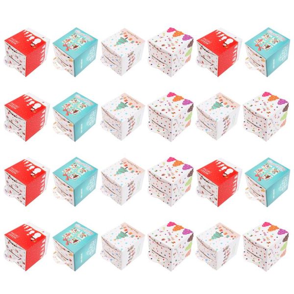

gift wrap 24pcs adorable apple boxes cube paper xmas wrapping box (mixed color)