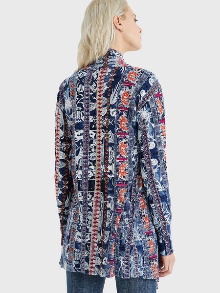 

women's knits & tees spanish spring and autumn exotic printed cardigan, White