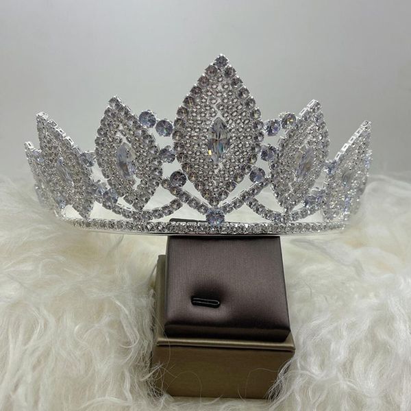 

hair clips & barrettes ymor tiara bridal crown headdress crystal 3a zirconia elegant woman party wedding accessorie, Golden;silver