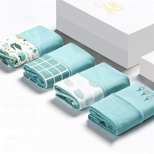 

plus size l-5xl high waist 4pcs/set pantie cotton body shaper underwear female seamless briefs breathable lingerie 210730, Black;pink